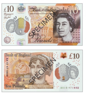 The New Tenner - UK £10 Polymer Banknote